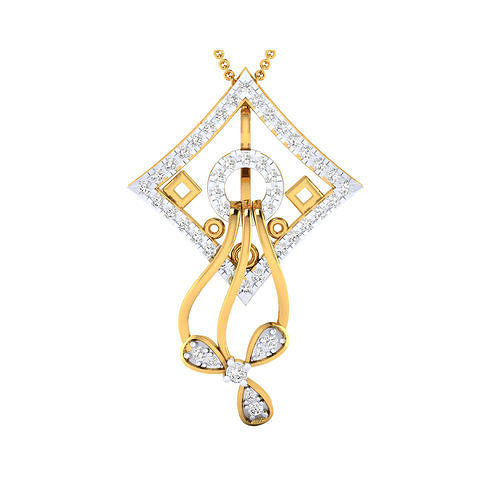 Pendant-1261 rose gold pendant with diamonds 3D print model