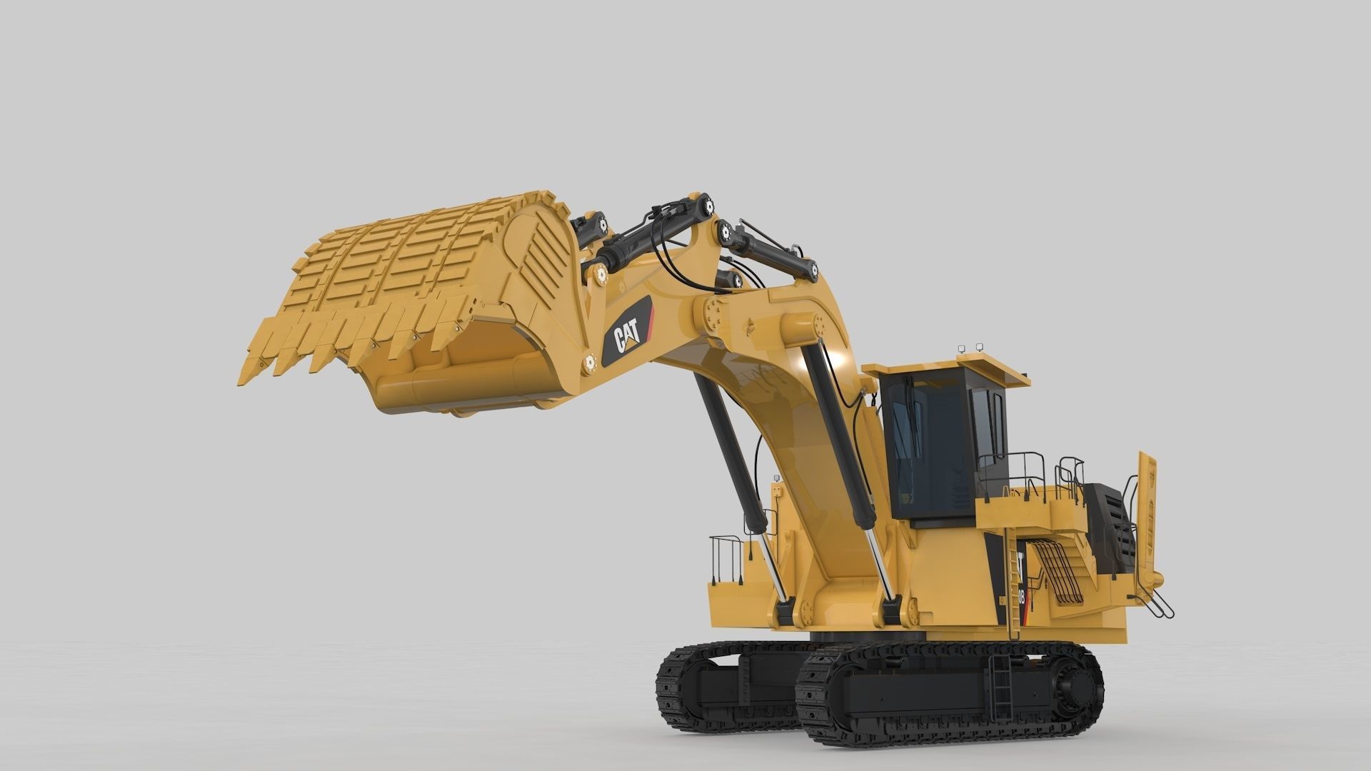 Two Mining Excavator and One Mining Truck 3D Model Collection_6