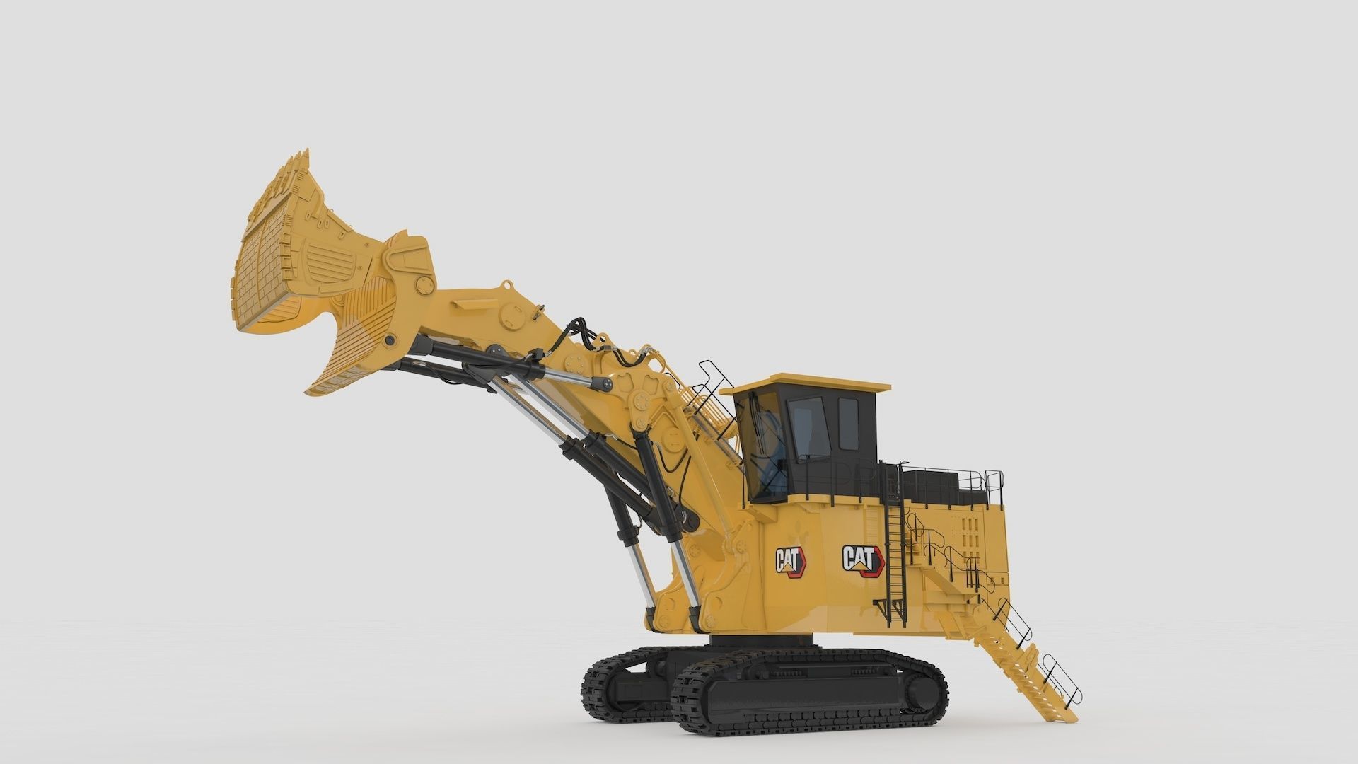 Two Mining Excavator and One Mining Truck 3D Model Collection_15