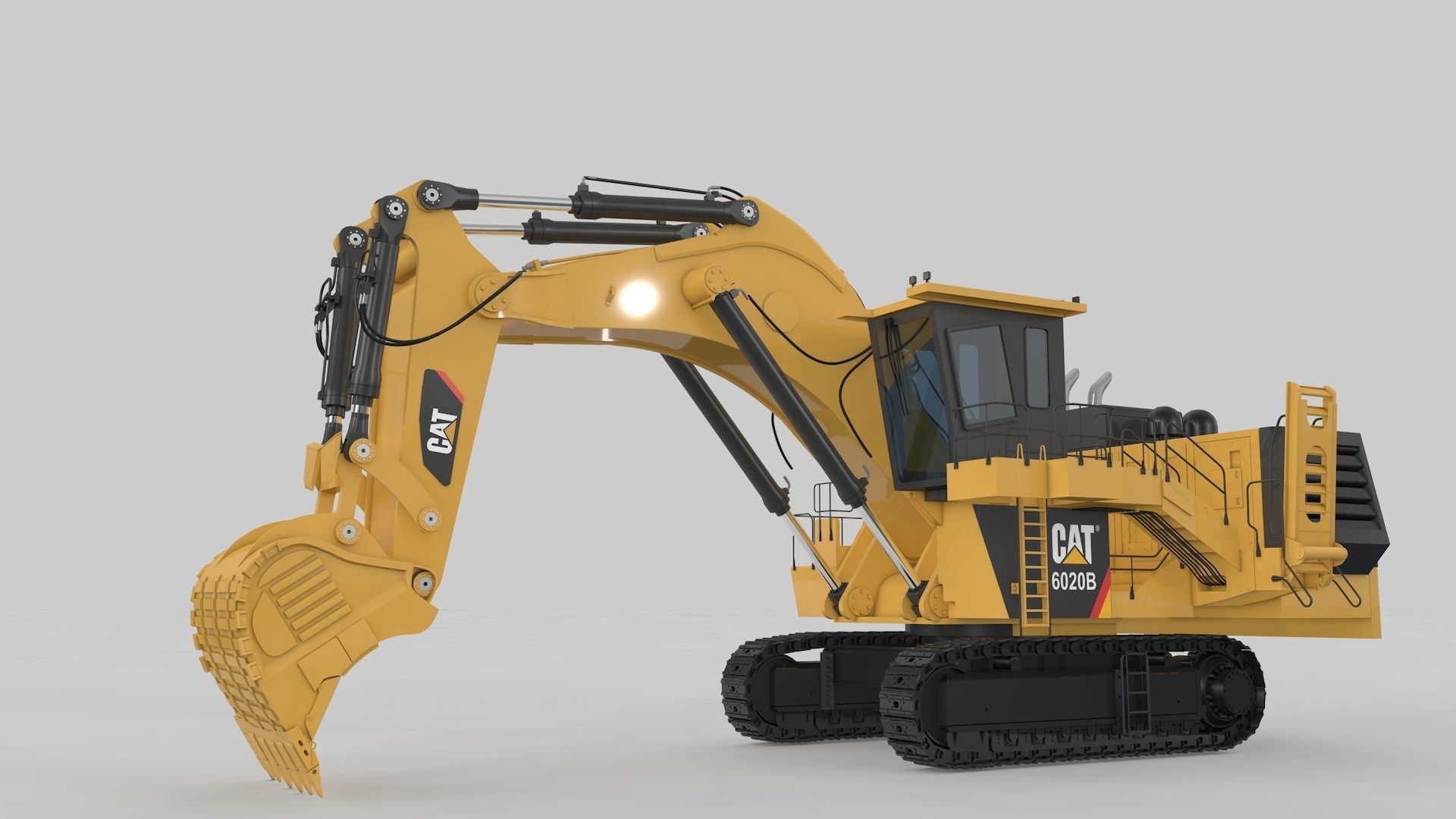 Two Mining Excavator and One Mining Truck 3D Model Collection_9