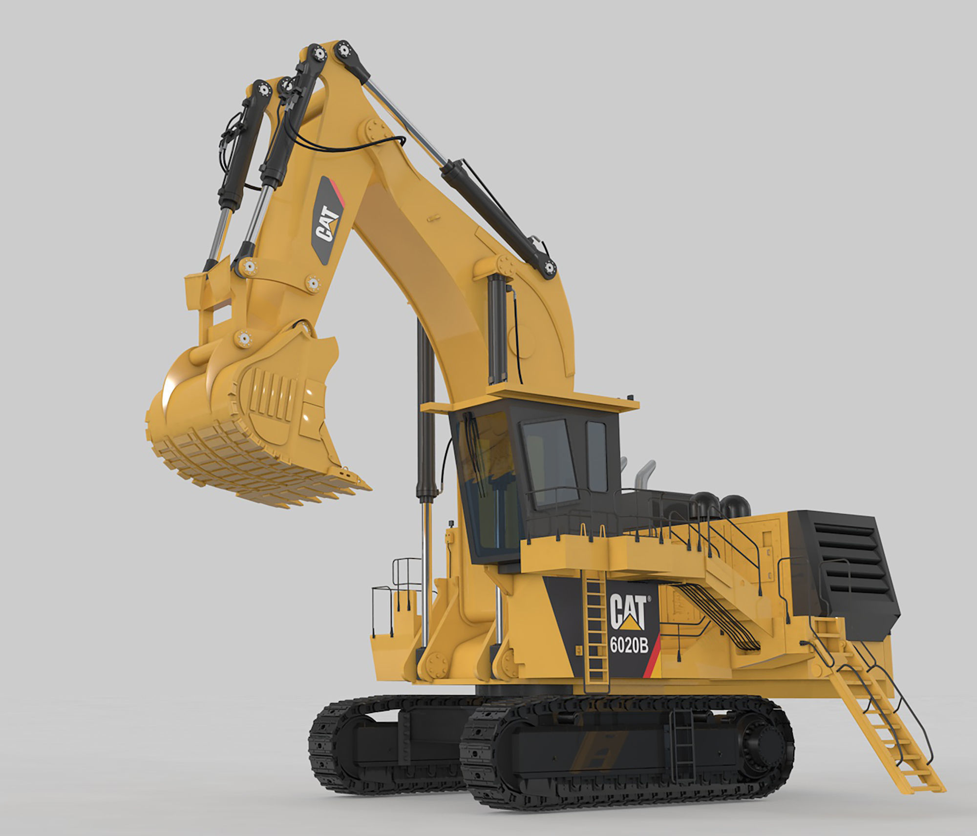 Two Mining Excavator and One Mining Truck 3D Model Collection_10