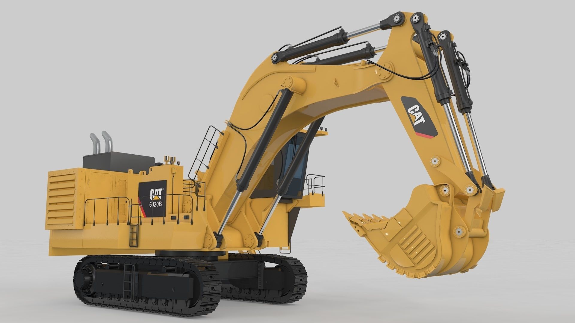 Two Mining Excavator and One Mining Truck 3D Model Collection_8