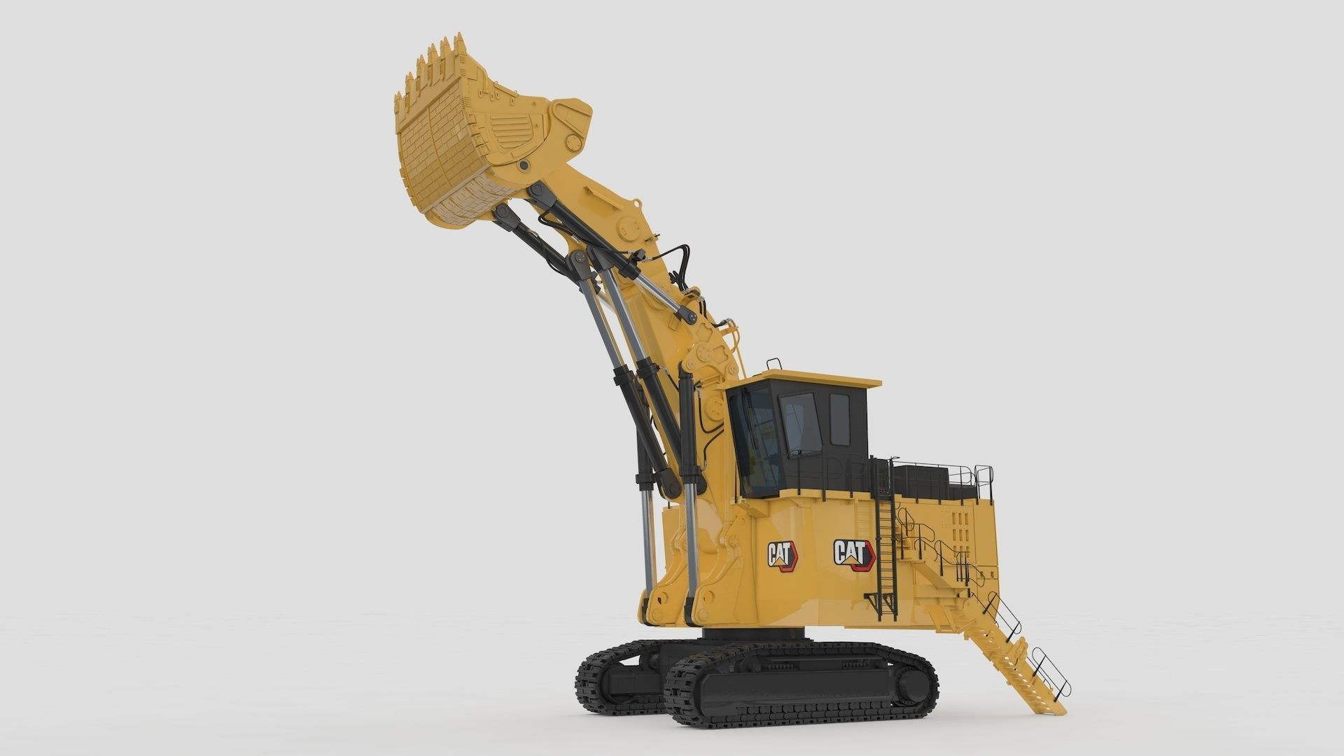Two Mining Excavator and One Mining Truck 3D Model Collection_11