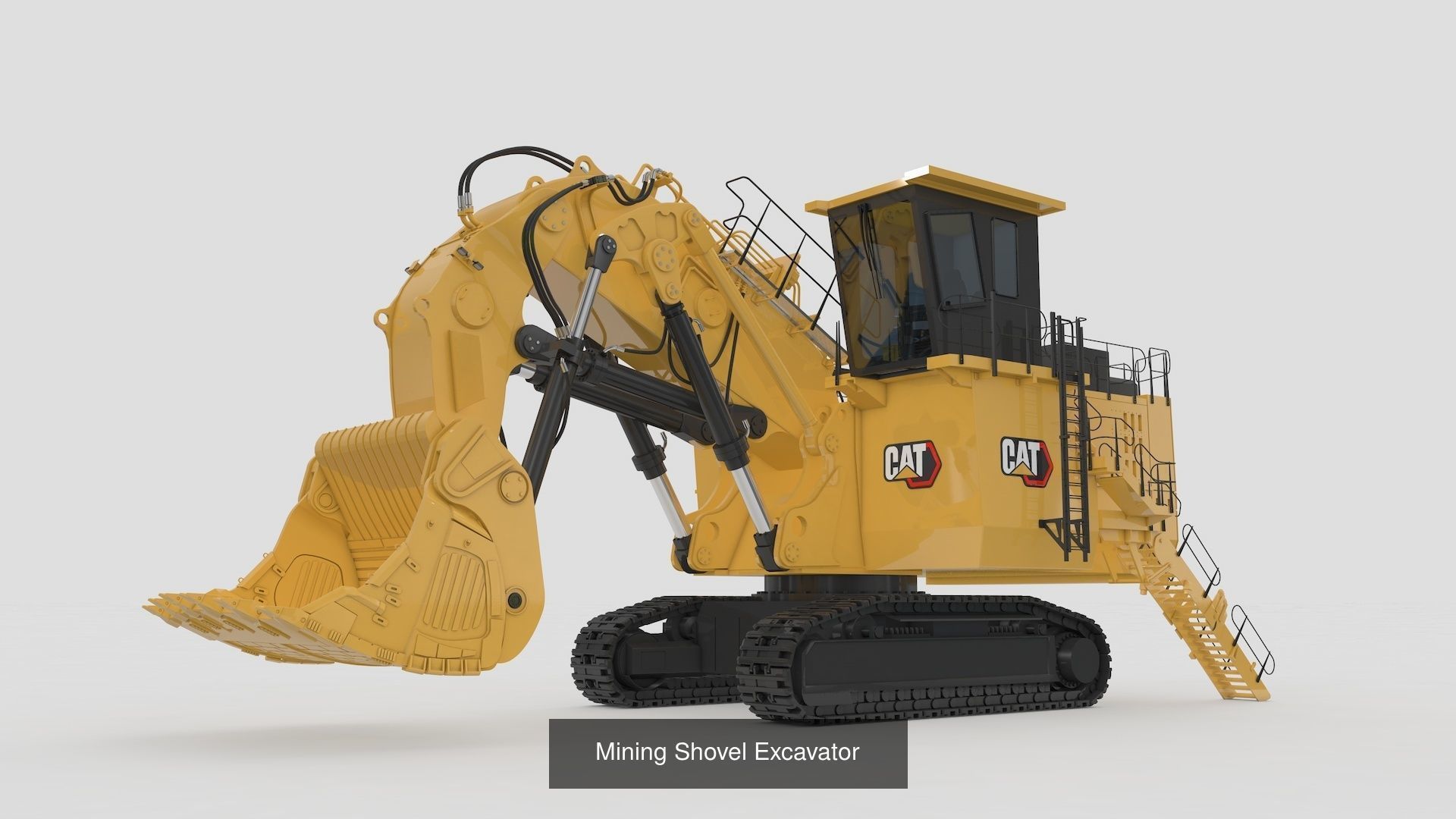 Two Mining Excavator and One Mining Truck 3D Model Collection_3