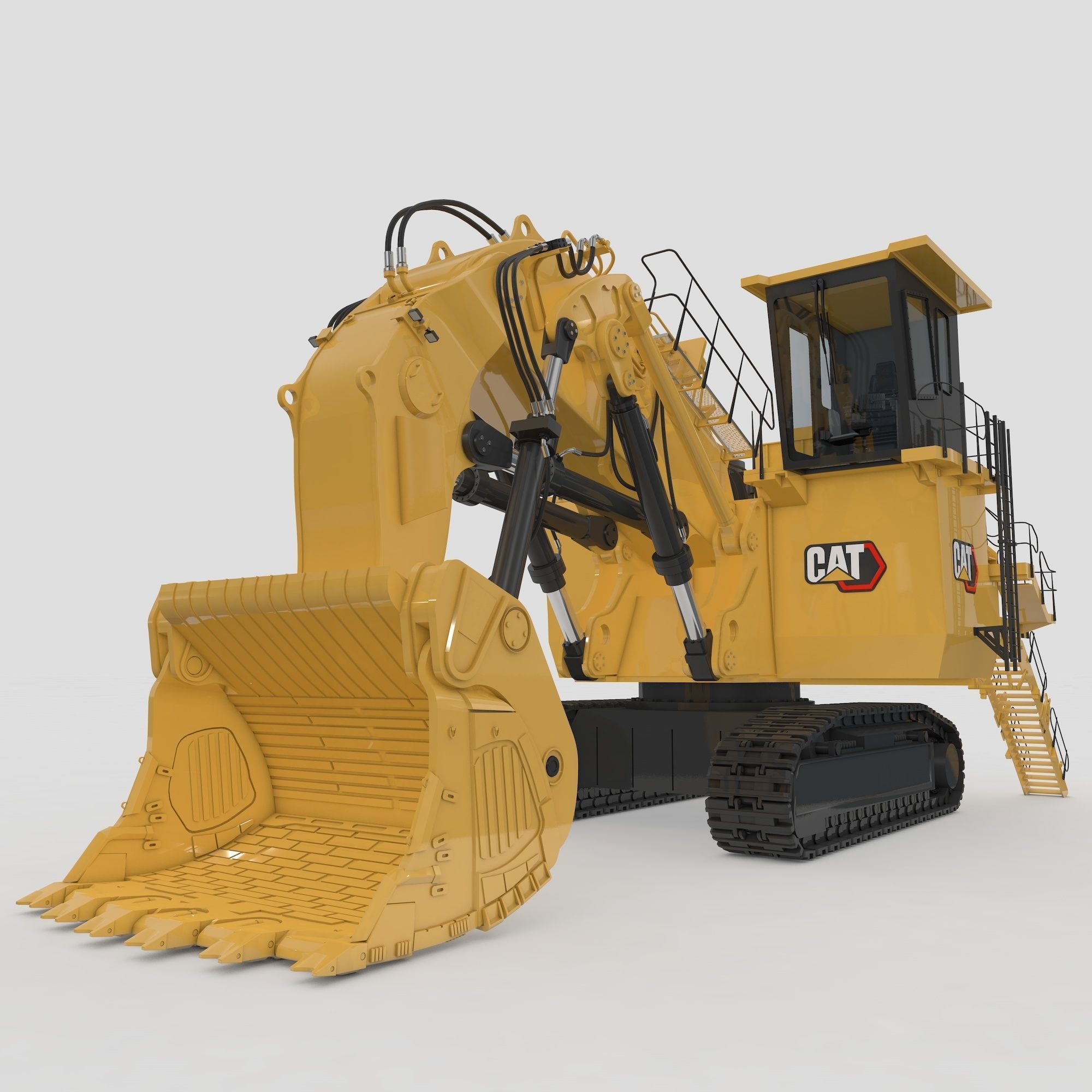 Two Mining Excavator and One Mining Truck 3D Model Collection_17