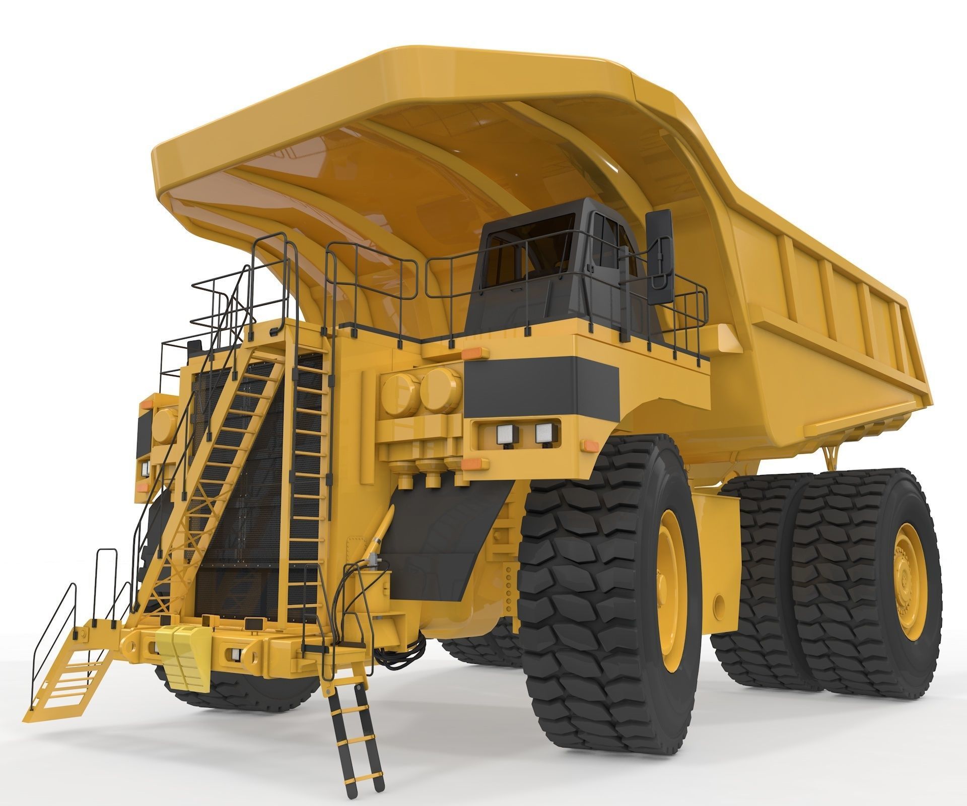 Two Mining Excavator and One Mining Truck 3D Model Collection_26