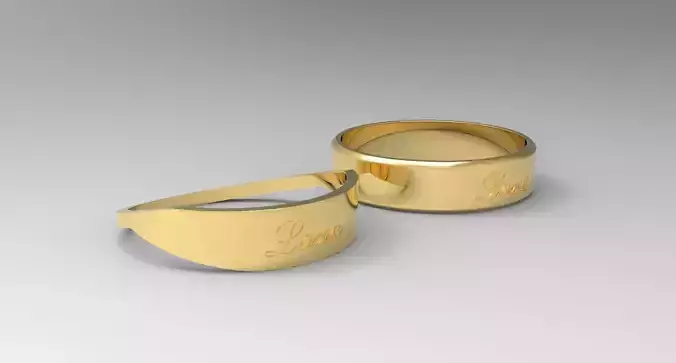 Love Couple Ring Gold
