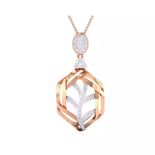 Pendant-1251 rose gold pendant with diamonds