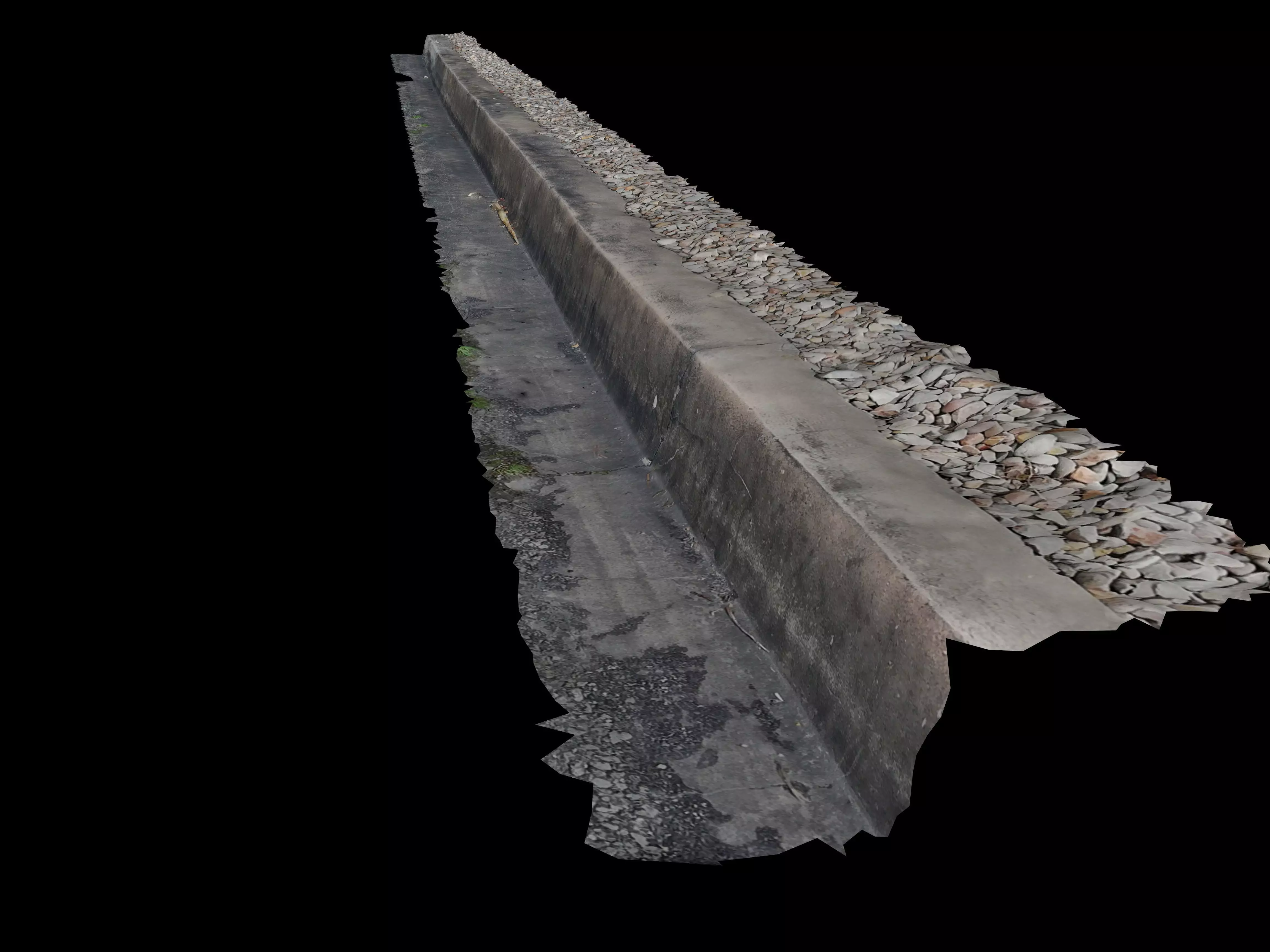 Curb Sidewalk Road curb - Photogrammetry 3D model