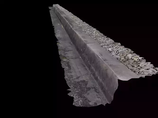 Curb Sidewalk Road curb - Photogrammetry 3D model