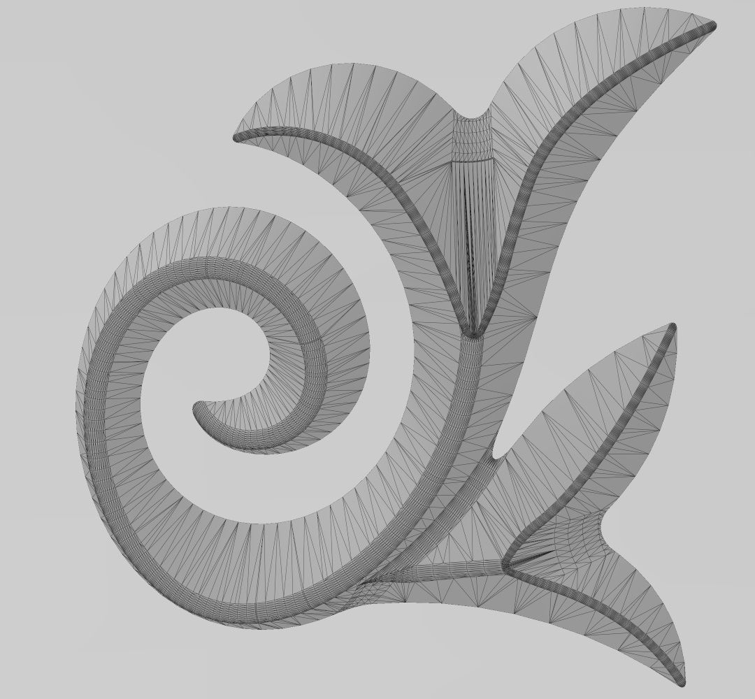 Floral onlay relief for woodworking and plaster moldings 3D print model_17