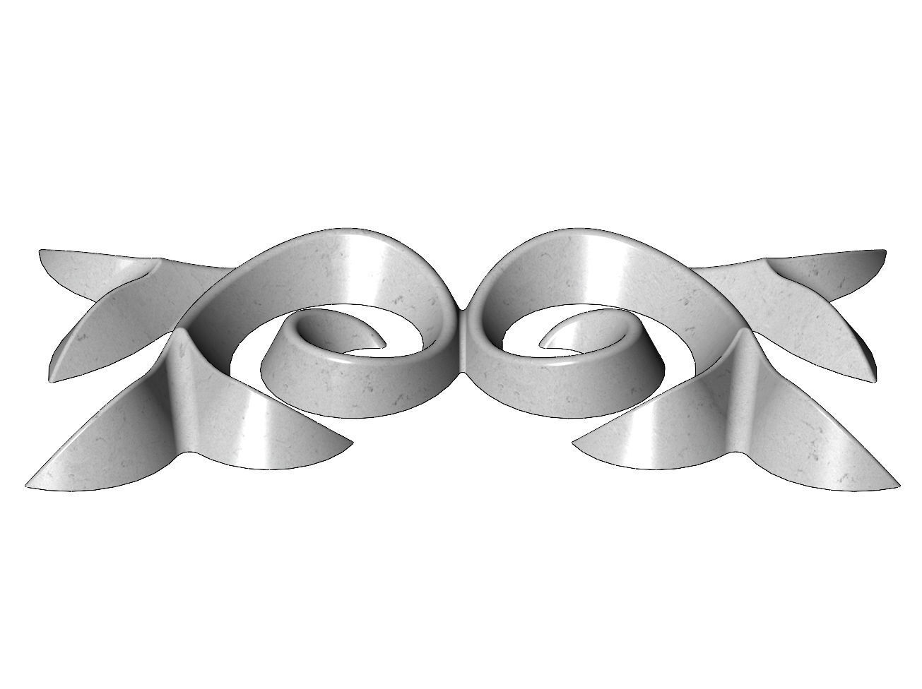 Floral onlay relief for woodworking and plaster moldings 3D print model_9