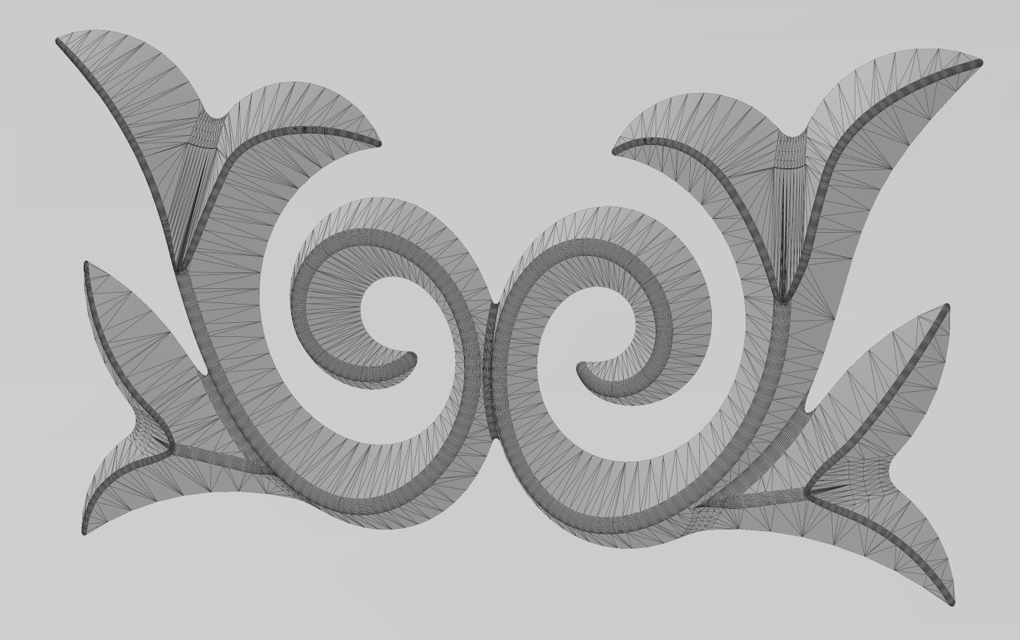 Floral onlay relief for woodworking and plaster moldings 3D print model_20