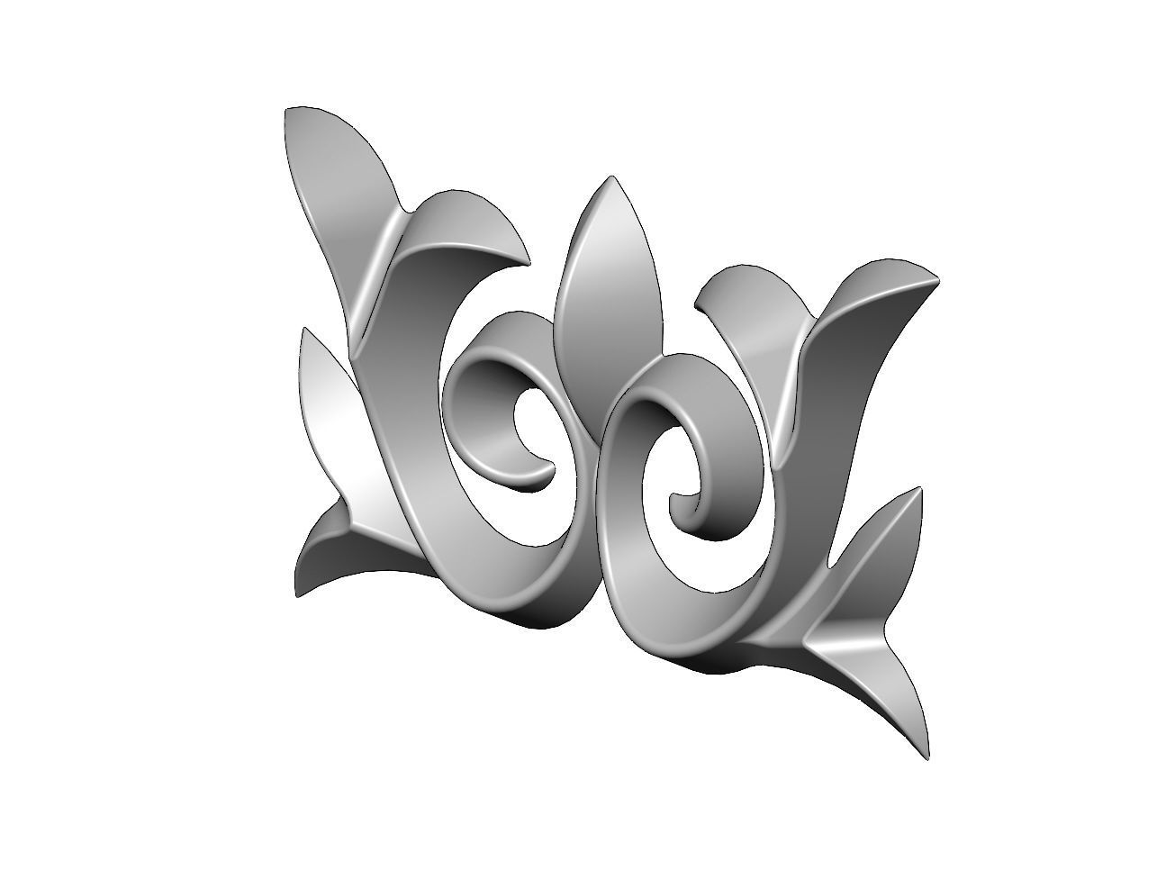 Floral onlay relief for woodworking and plaster moldings 3D print model_6