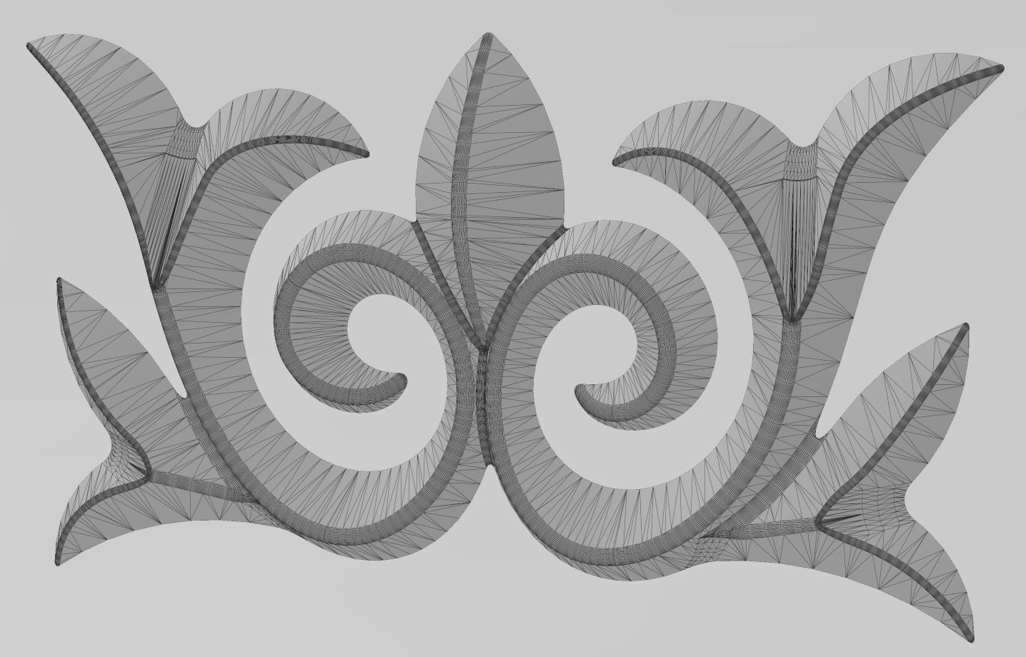 Floral onlay relief for woodworking and plaster moldings 3D print model_19