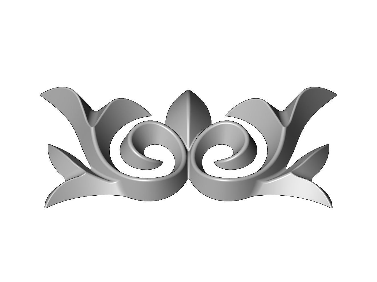 Floral onlay relief for woodworking and plaster moldings 3D print model_5