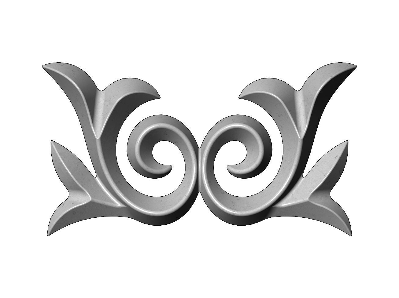 Floral onlay relief for woodworking and plaster moldings 3D print model_8