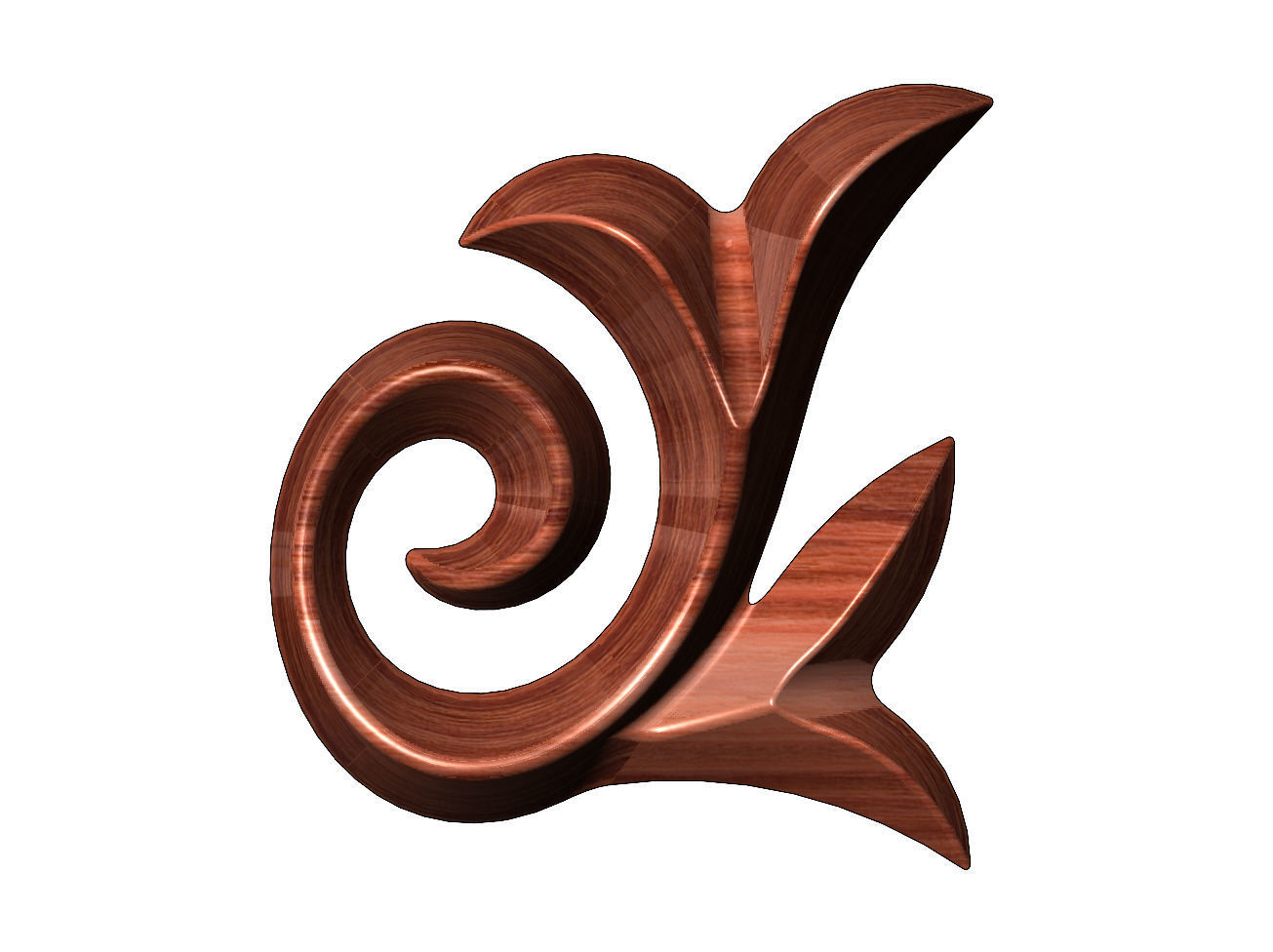 Floral onlay relief for woodworking and plaster moldings 3D print model_10