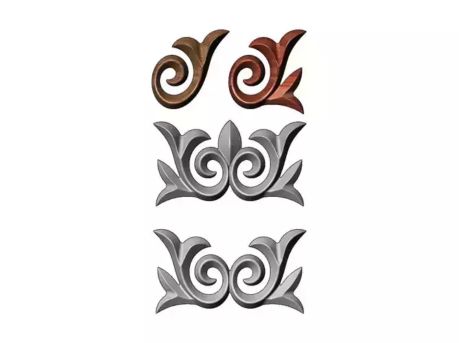 Floral onlay relief for woodworking and plaster moldings