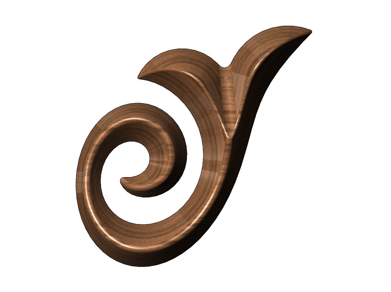 Floral onlay relief for woodworking and plaster moldings 3D print model_12