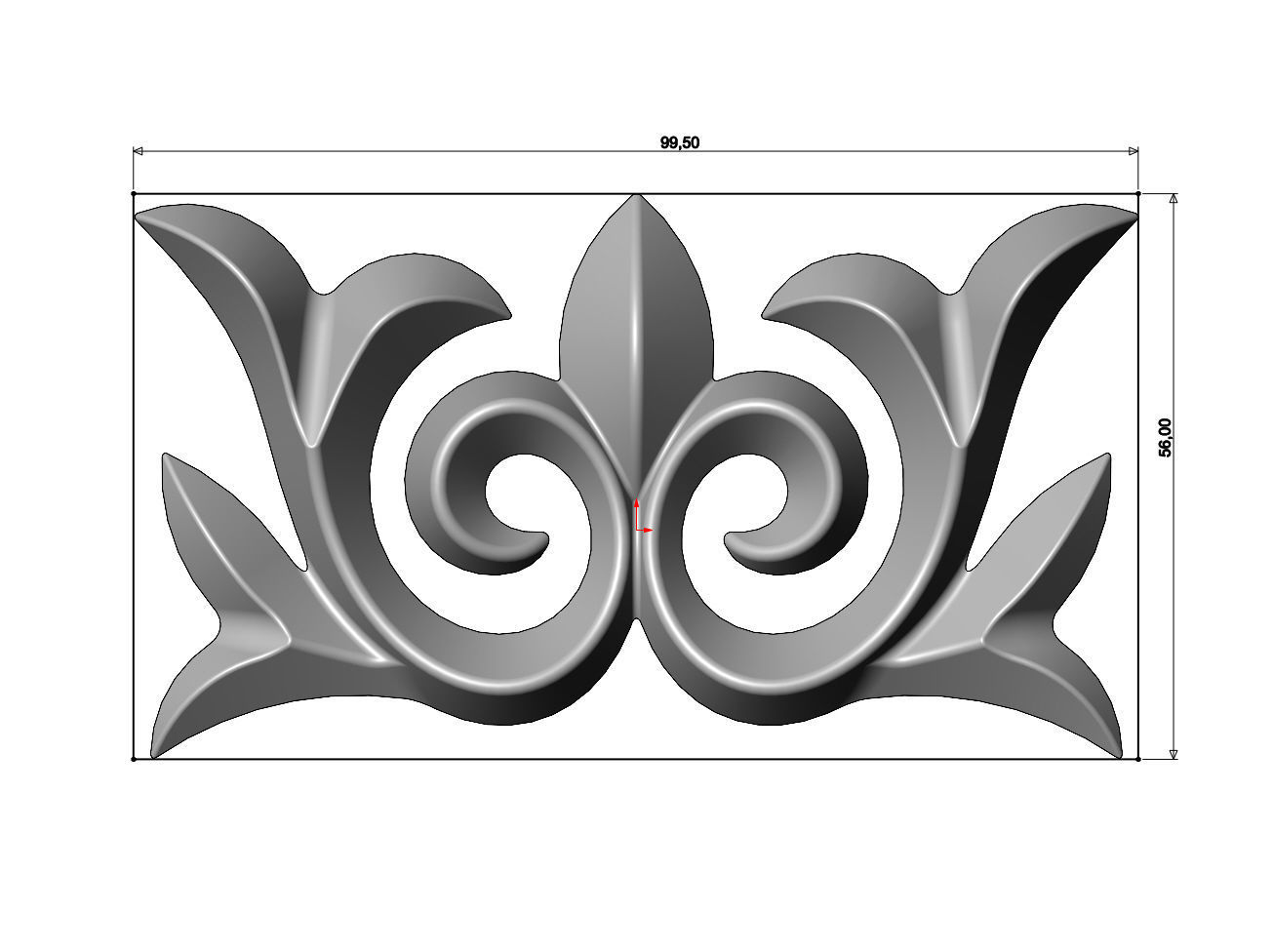 Floral onlay relief for woodworking and plaster moldings 3D print model_3