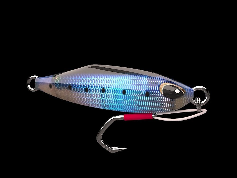 metal Jig  3D model Fishing Lure Low-poly 3D model 2 Low-poly 3D model_2