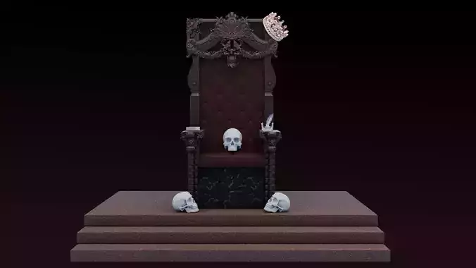 chair throne with skulls