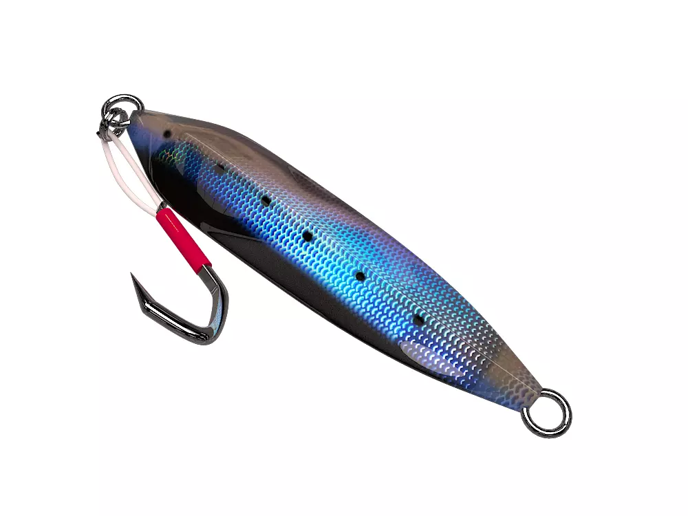 metal Jig 3D model Fishing Lure Low-poly 3D model 3 3D model