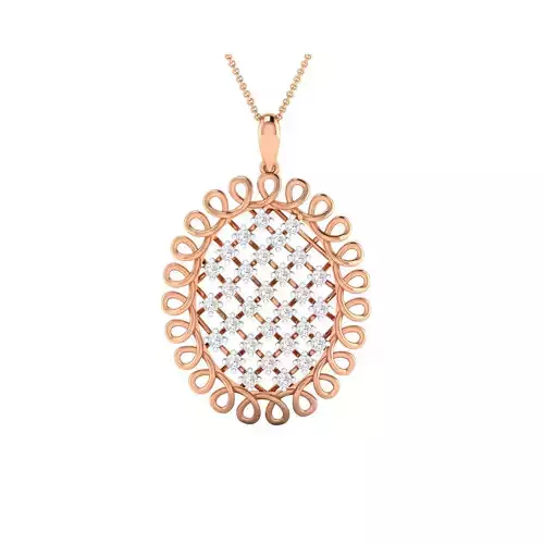 Pendant-1243 rose gold pendant with diamonds
