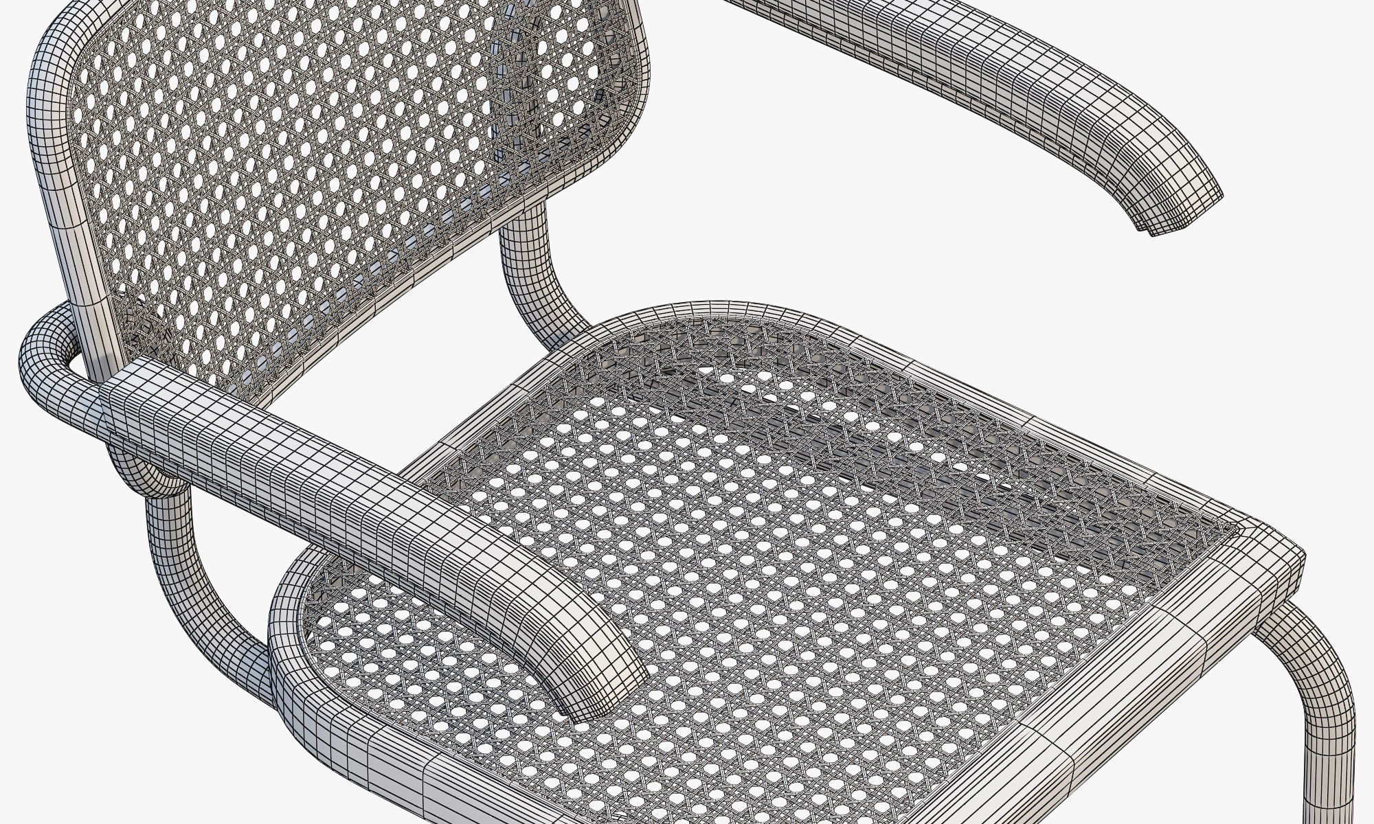 Cesca Chairs B 32 by Marcel Breuer 2 options 3D model_12