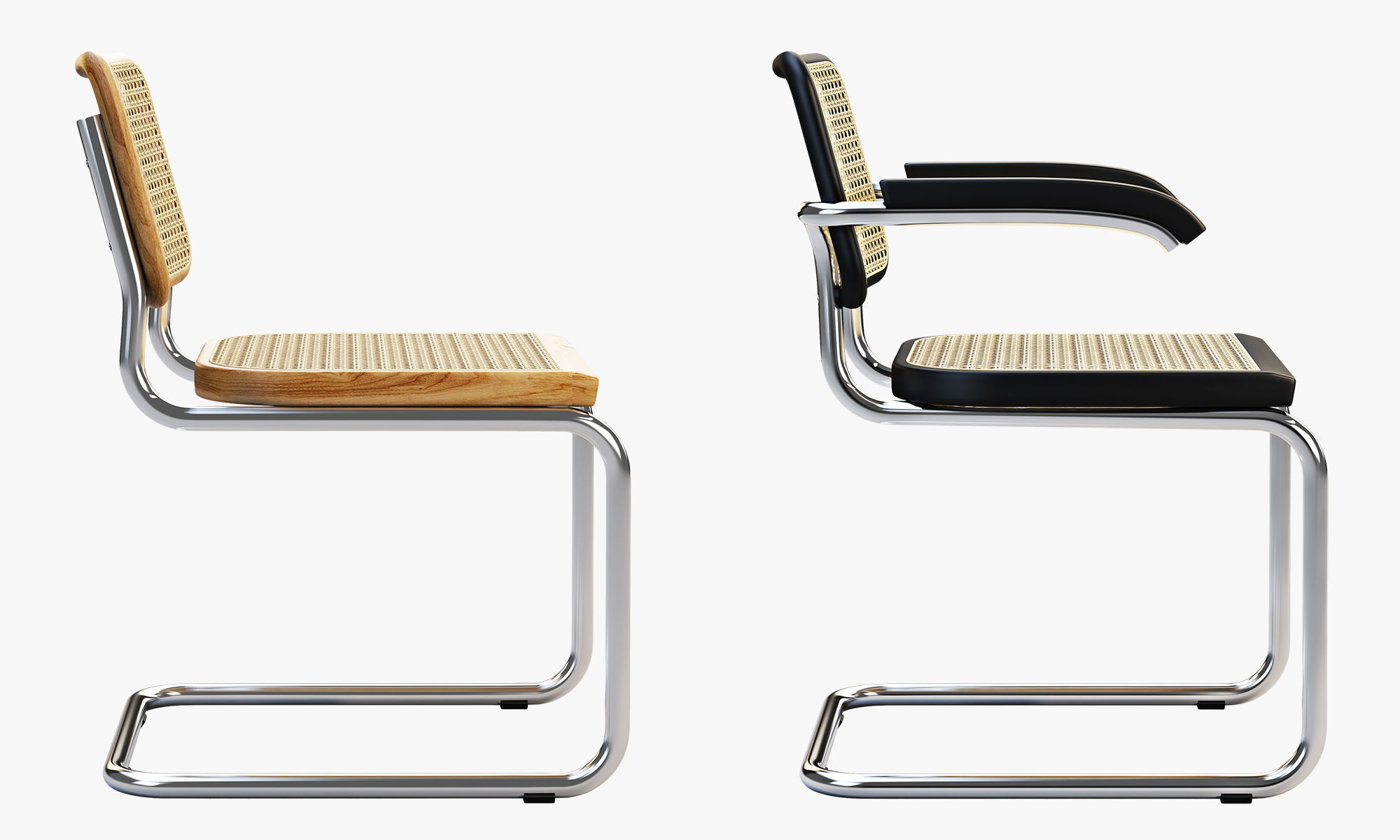 Cesca Chairs B 32 by Marcel Breuer 2 options 3D model_6