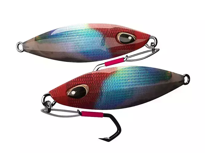 metal Jig  3D model Fishing Lure Low-poly 3D model 5