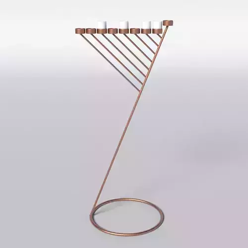 Bronze Menorah 9 Candles 3D model