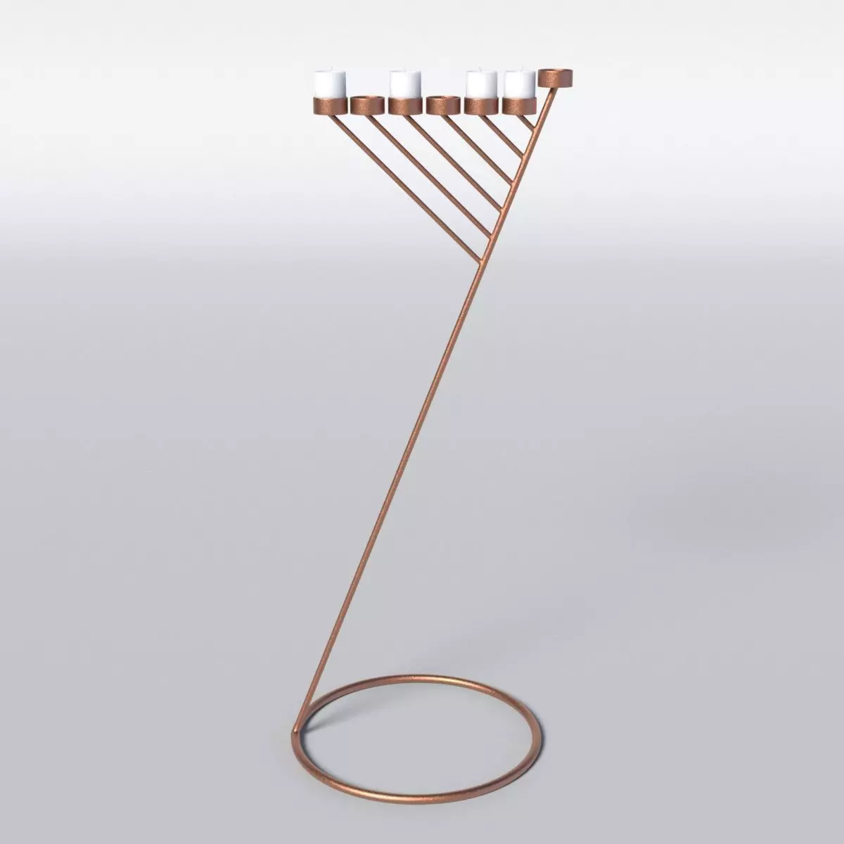 Bronze Menorah 7 Candles 3D model_0