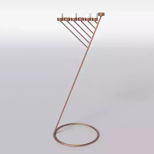 Bronze Menorah 7 Candles 3D model