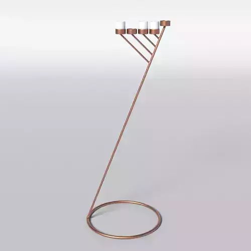 Bronze Menorah 5 Candles 3D model
