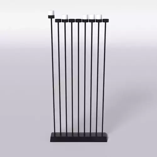 Black Manorah 9 Candles 3D model