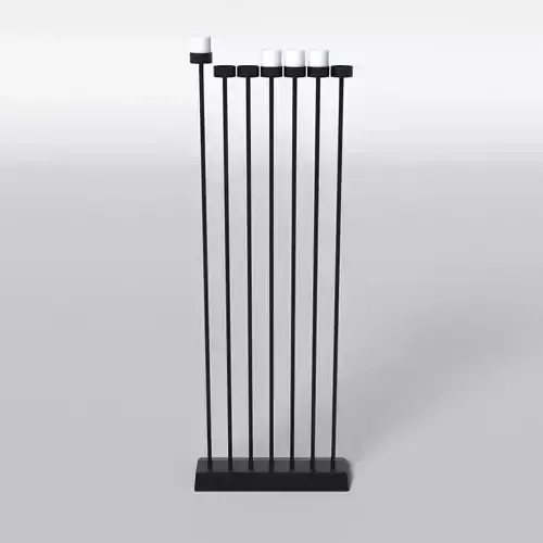 Black Manorah 7 Candles 3D model