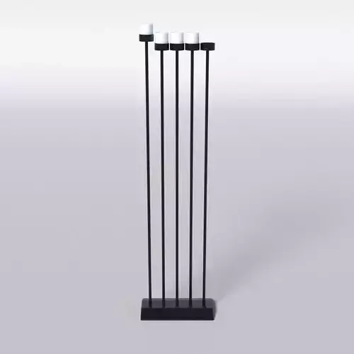 Black Manorah 5 Candles 3D model