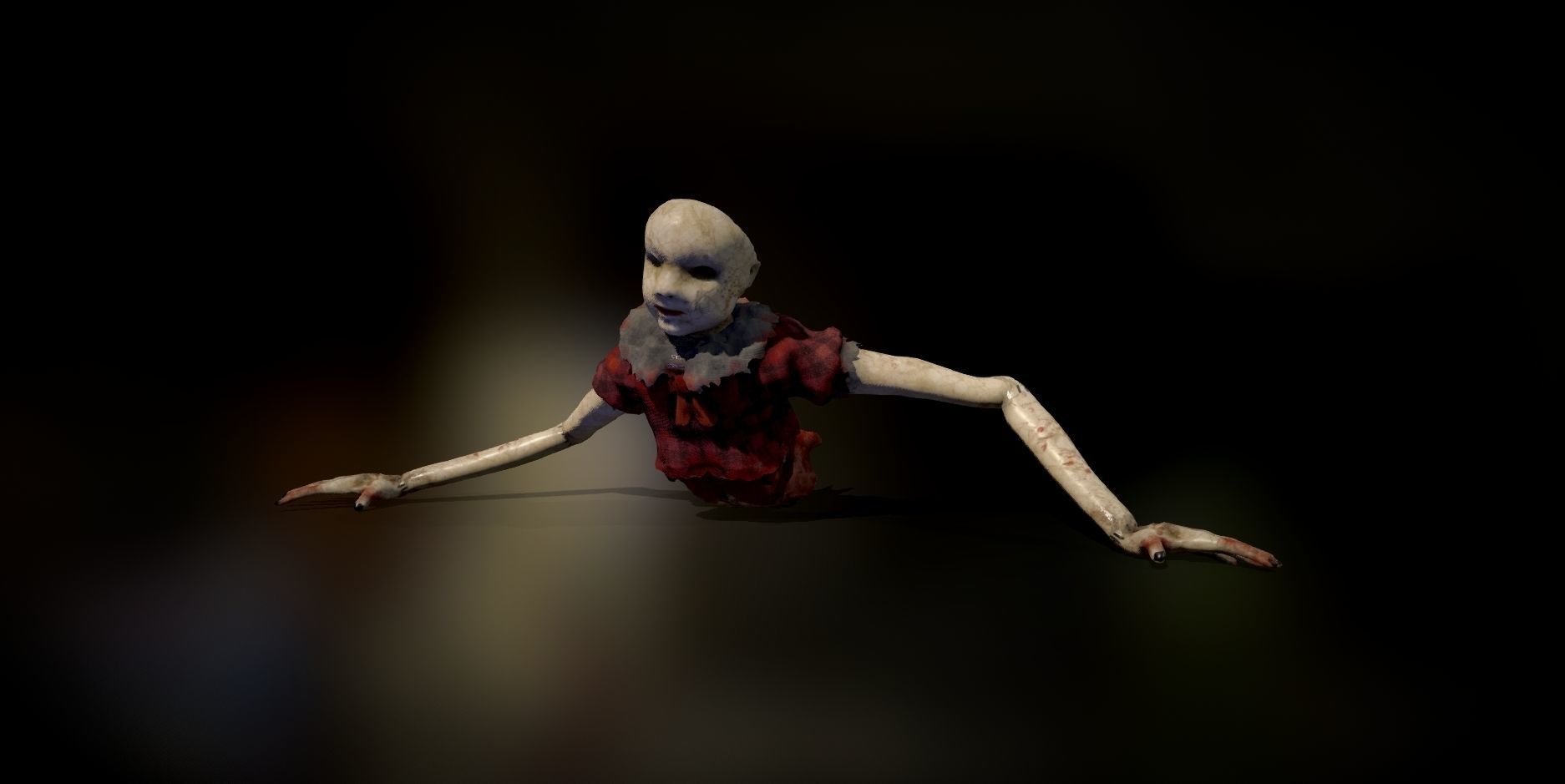 Pack of creepy Horror toys Low-poly 3D model_7