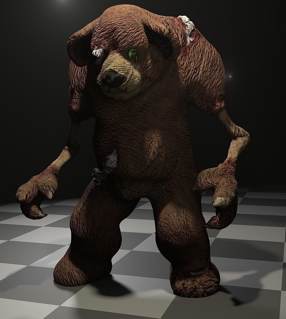 Pack of creepy Horror toys Low-poly 3D model_15