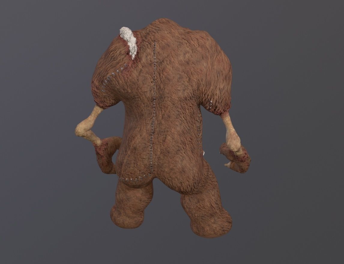 Pack of creepy Horror toys Low-poly 3D model_17