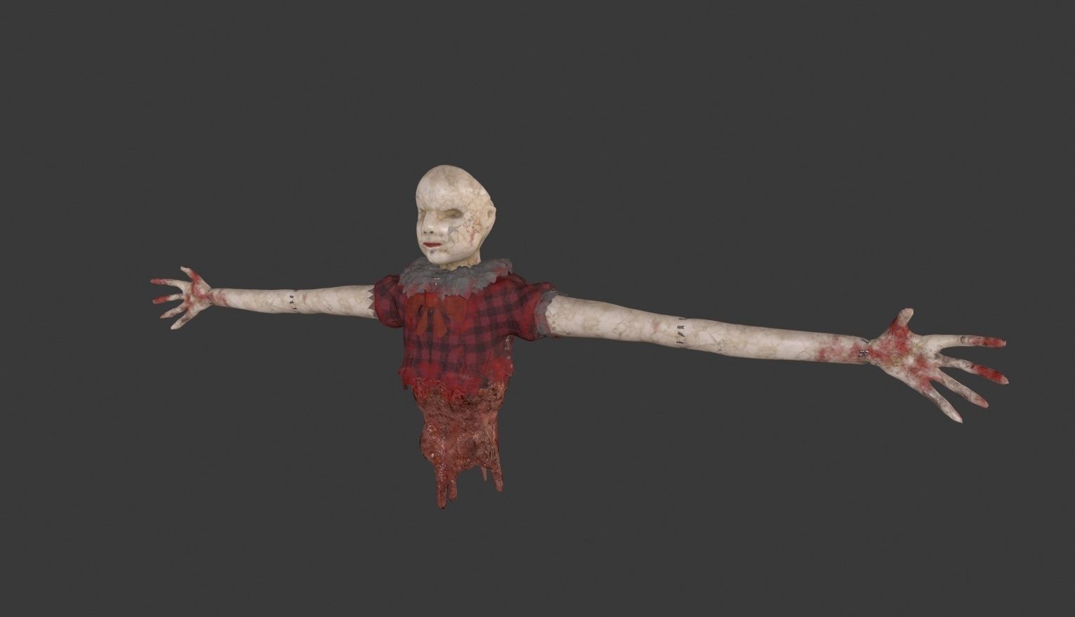 Pack of creepy Horror toys Low-poly 3D model_8