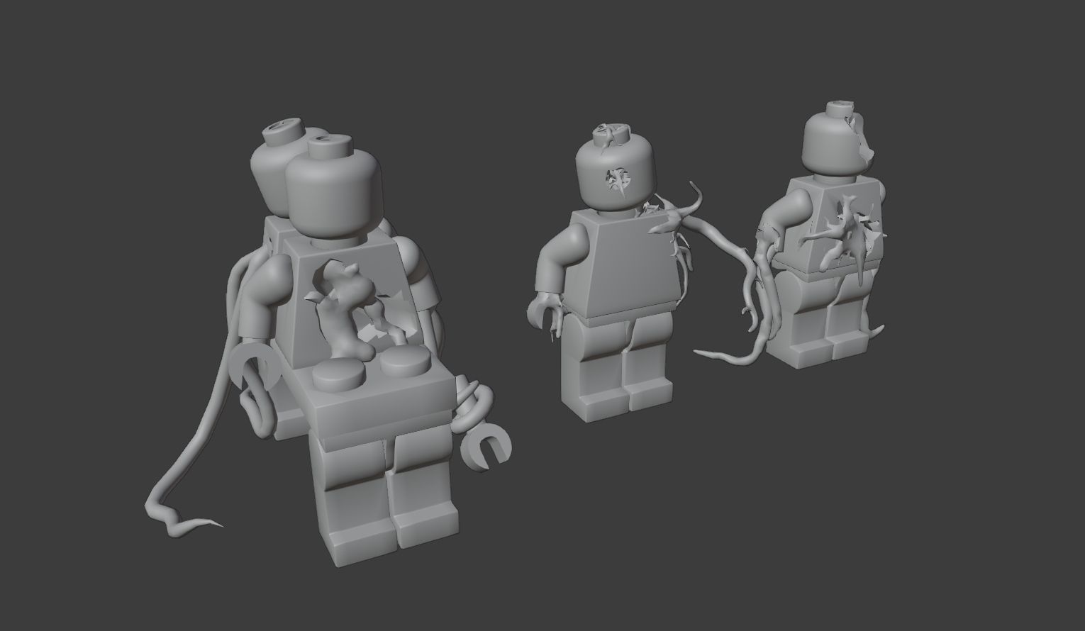 Pack of creepy Horror toys Low-poly 3D model_13