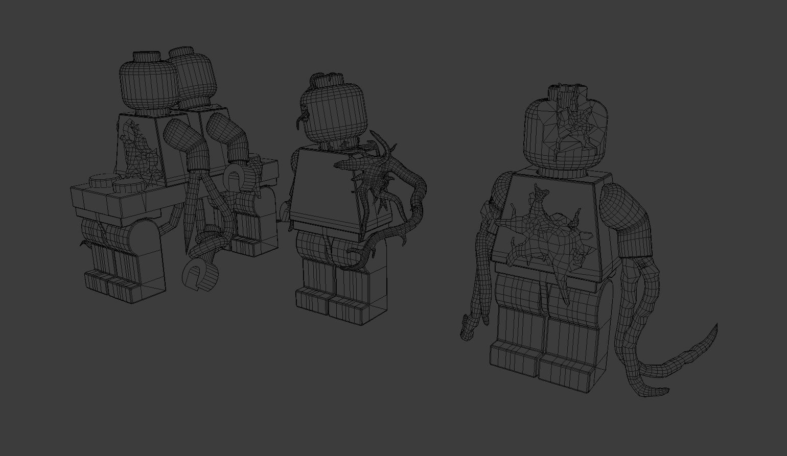 Pack of creepy Horror toys Low-poly 3D model_14