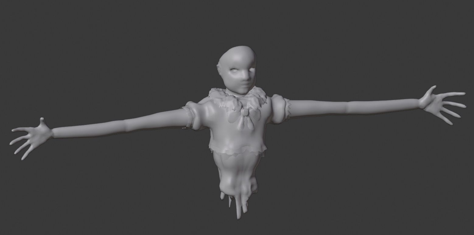 Pack of creepy Horror toys Low-poly 3D model_10