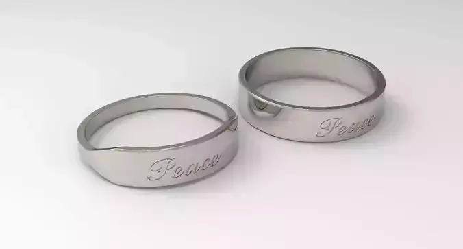 Peace Ring Couple Platinum