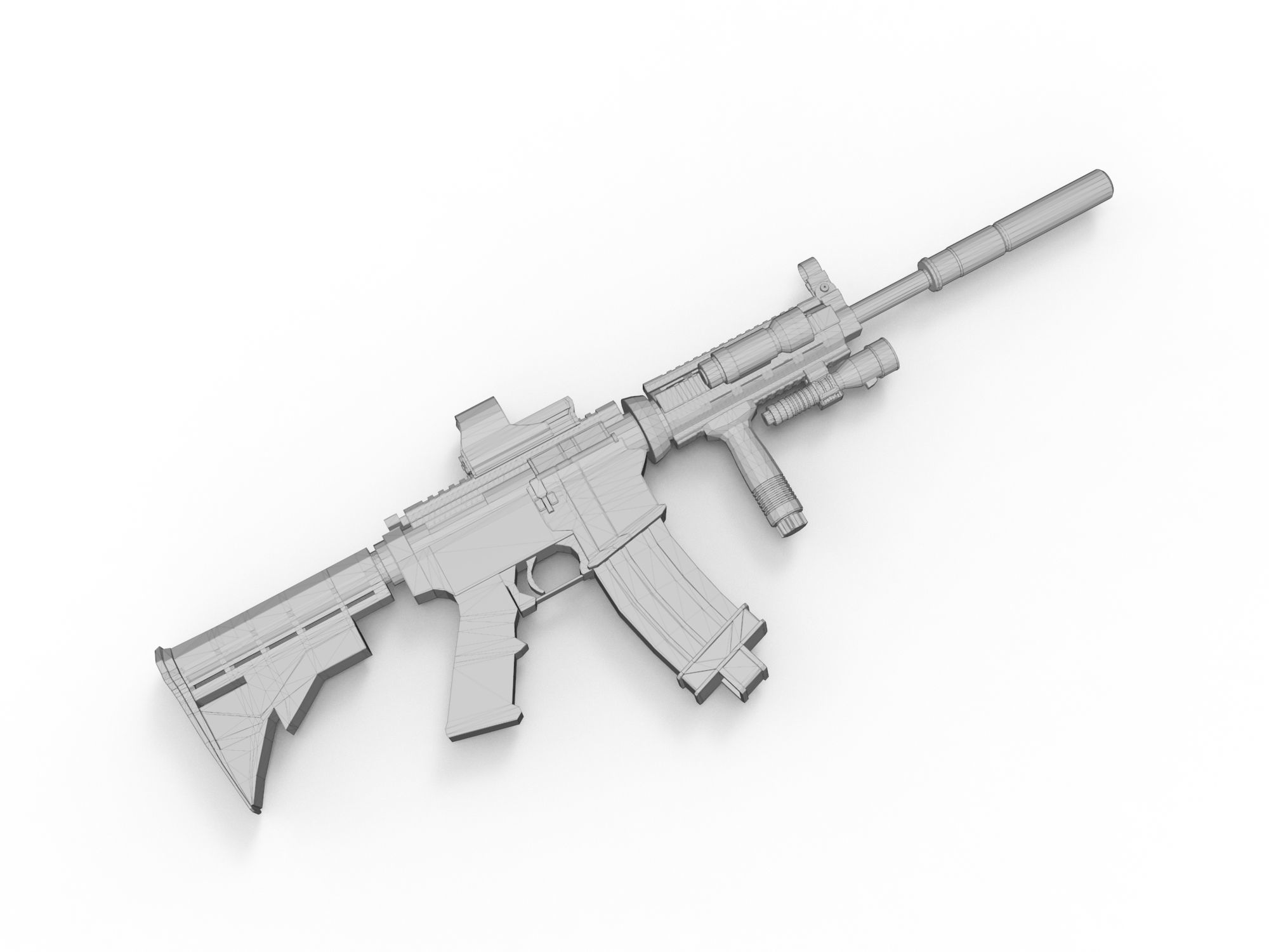 M4 carbine- M4A1  3D model_3