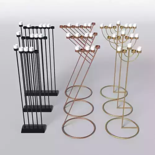 Menorah Candles 3D Model Collection