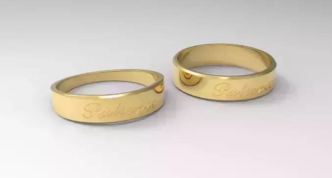 Patience Couple Ring Gold 24k Polished